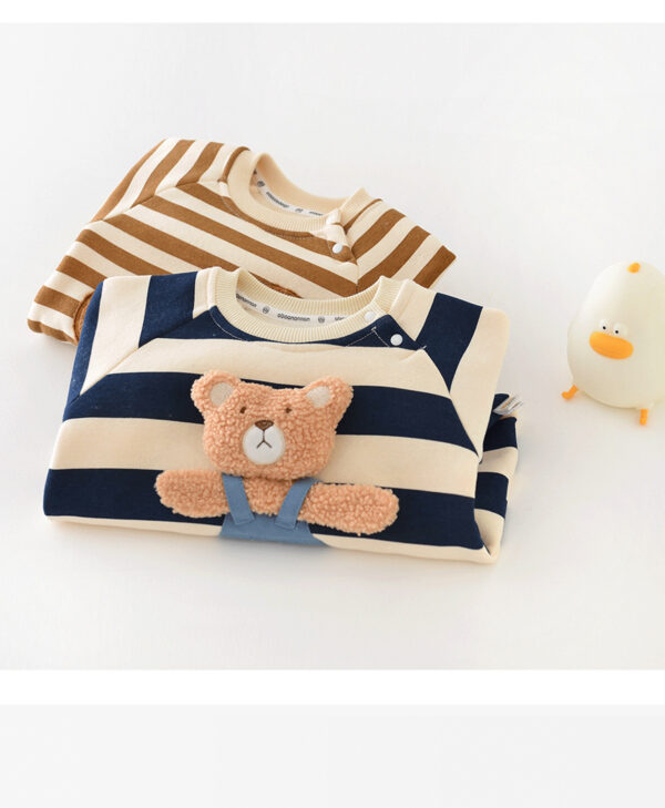 2 (10) Enterito de Algodon con Oso Bordado