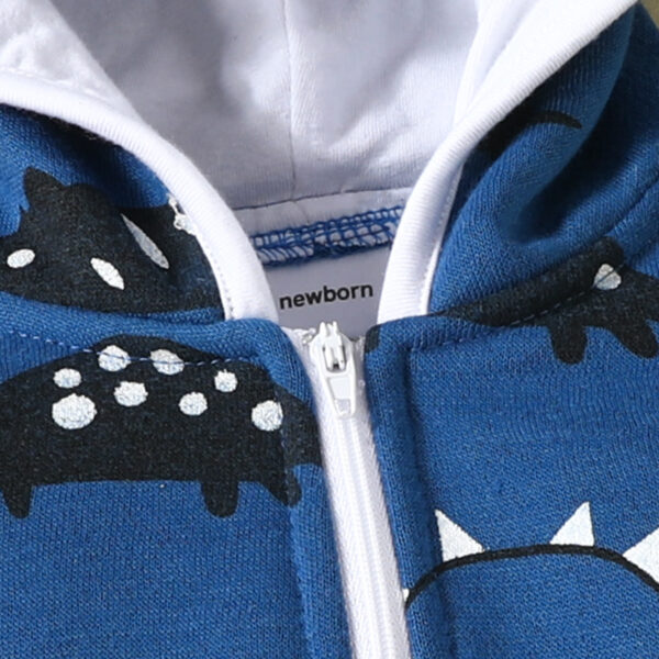 5 (5) Enterito con Dinos de Algodon Forrado Liviano