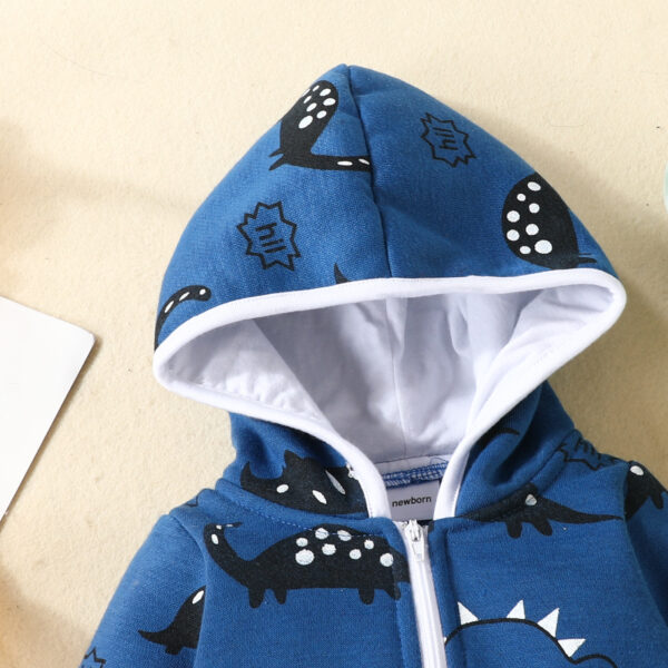 5 (6) Enterito con Dinos de Algodon Forrado Liviano