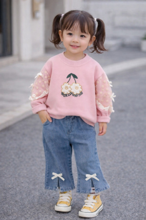 Conjunto Buzo con Bordado y Pantalon Jeans