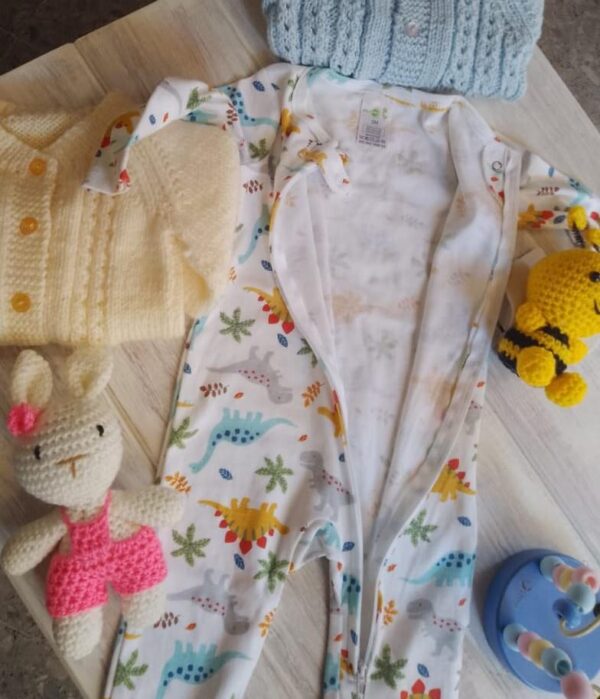 Enterito de Algodón Liviano con Cierre y Saquito de Lana