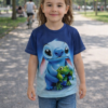 Remera Oversize Unisex con Impresión de Stitch en ambos lados