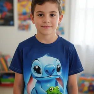 Remera sin Género con Impresión de Stitch en ambos lados